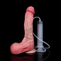 10.12in Couple Sex Game Toy Dual Density Silicone Ejaculating Dildo