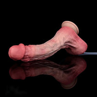 10.12in Couple Sex Game Toy Dual Density Silicone Ejaculating Dildo