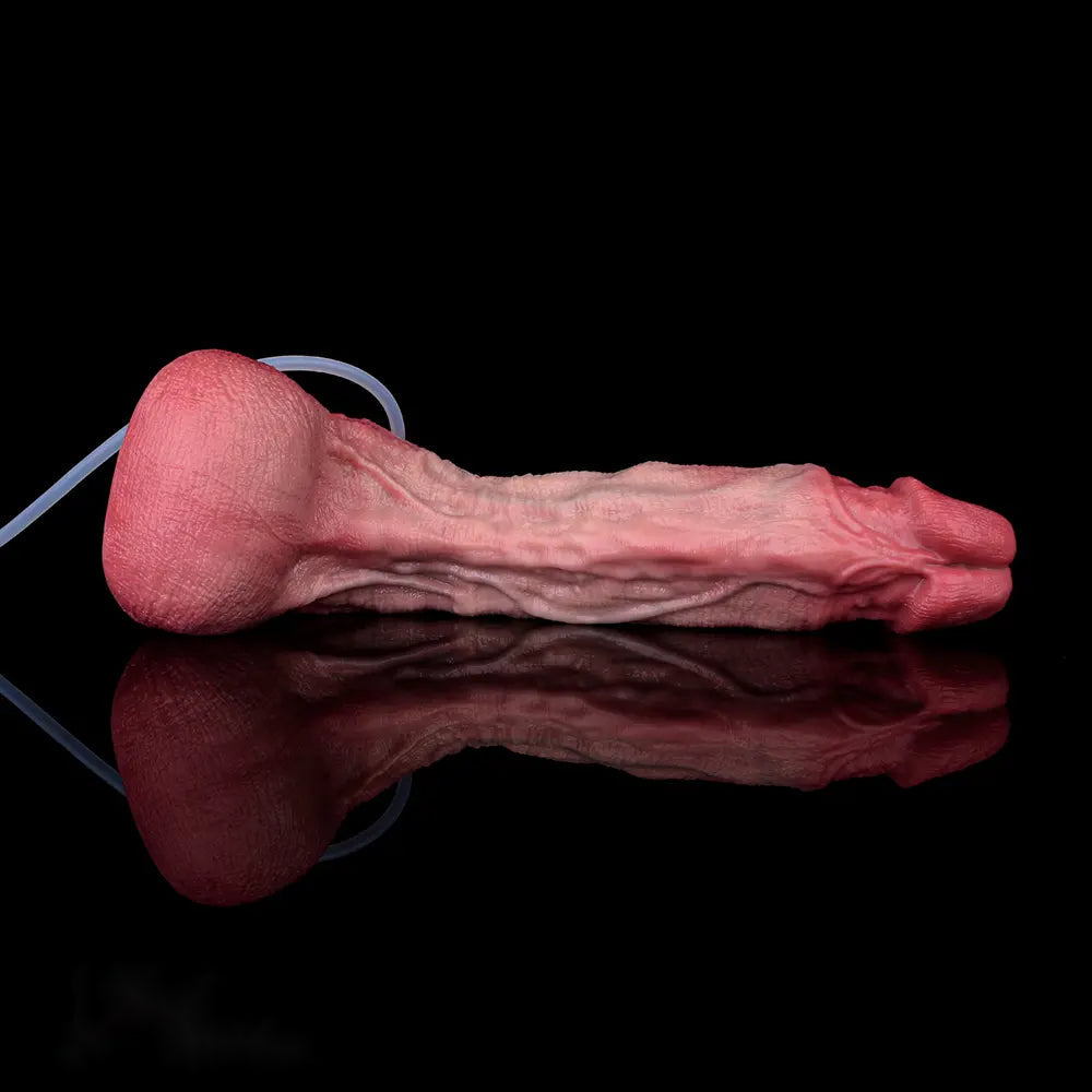 10.12in Couple Sex Game Toy Dual Density Silicone Ejaculating Dildo