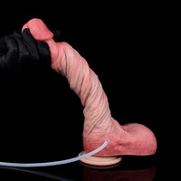 10.12in Couple Sex Game Toy Dual Density Silicone Ejaculating Dildo