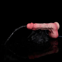 10.12in Couple Sex Game Toy Dual Density Silicone Ejaculating Dildo