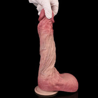 10.12in Double-layer Liquid Silicone Skin-like Soft Big Lifelike Male Dildo