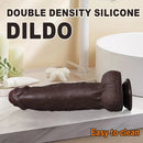 10.13in Uncut Realistic Skin Double Density Silicone Big Dildo Hands-Free Use