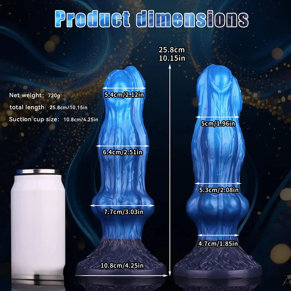 10.15in Double Layer Three Heads Silicone Knot Dildo For Women Men