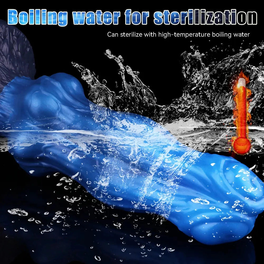 10.15in Double Layer Three Heads Silicone Knot Dildo For Women Men