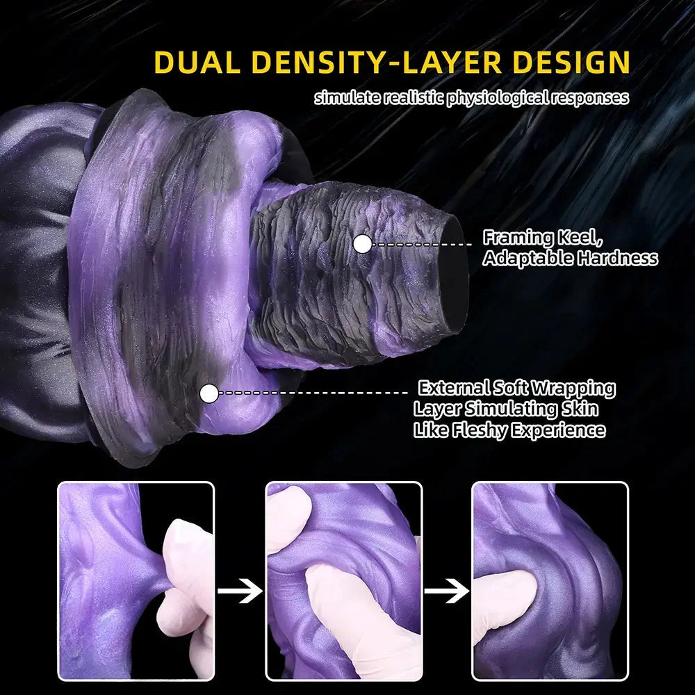 10.15in Dual Density Silicone Knot Monster Dildo G-Spot Anal Love Gift