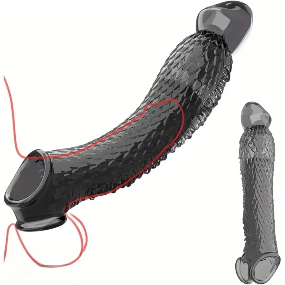 10.16in Penis Cocking Realistic Dildo Penis Sleeve For Girth Enhance Sleeve