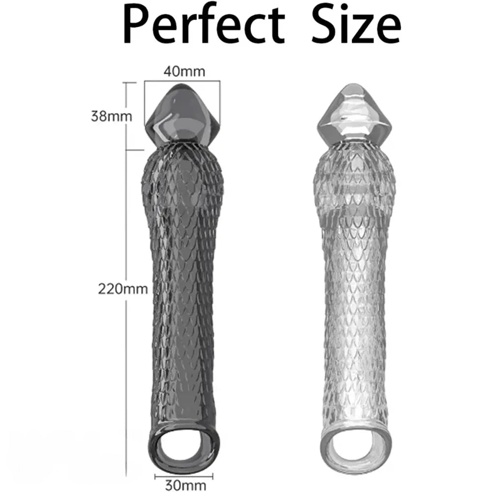 10.16in Penis Cocking Realistic Dildo Penis Sleeve For Girth Enhance Sleeve