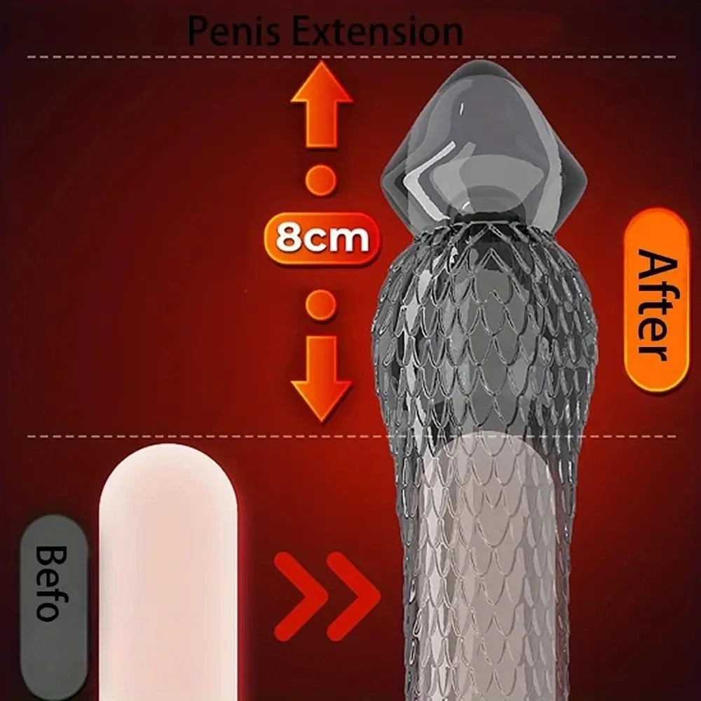 10.16in Penis Cocking Realistic Dildo Penis Sleeve For Girth Enhance Sleeve