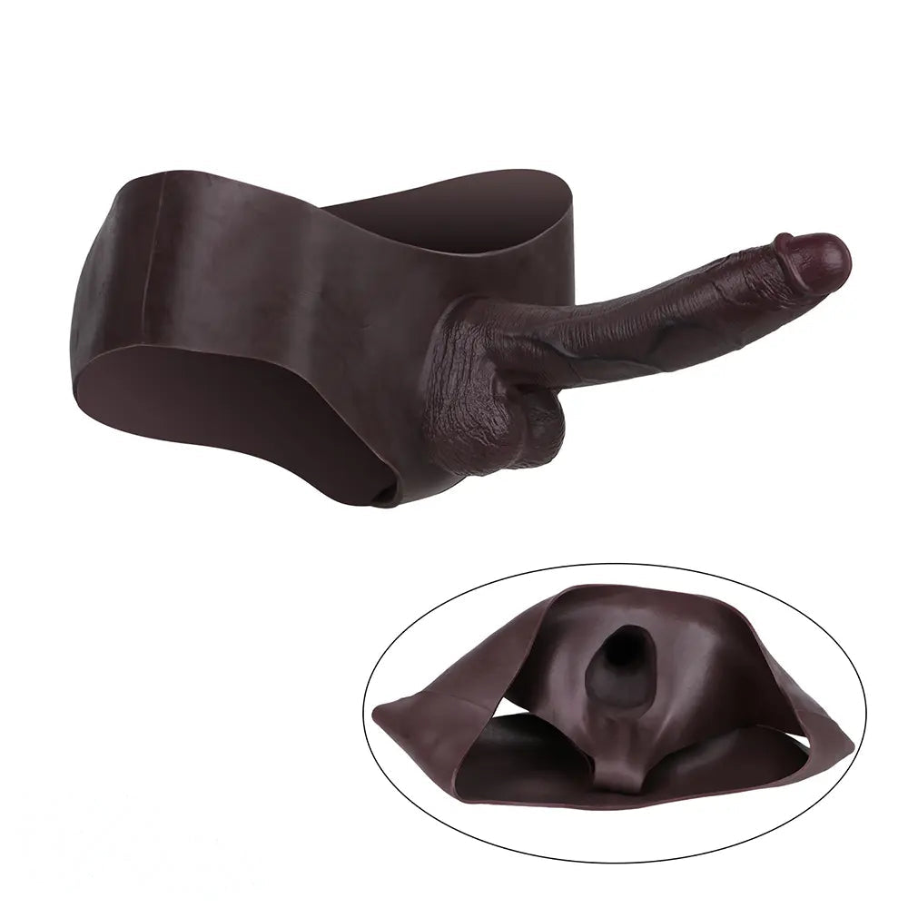 10.1in Hollow Strap on Dildo Panty For G-Spot Vaginal & Anal Stimulation