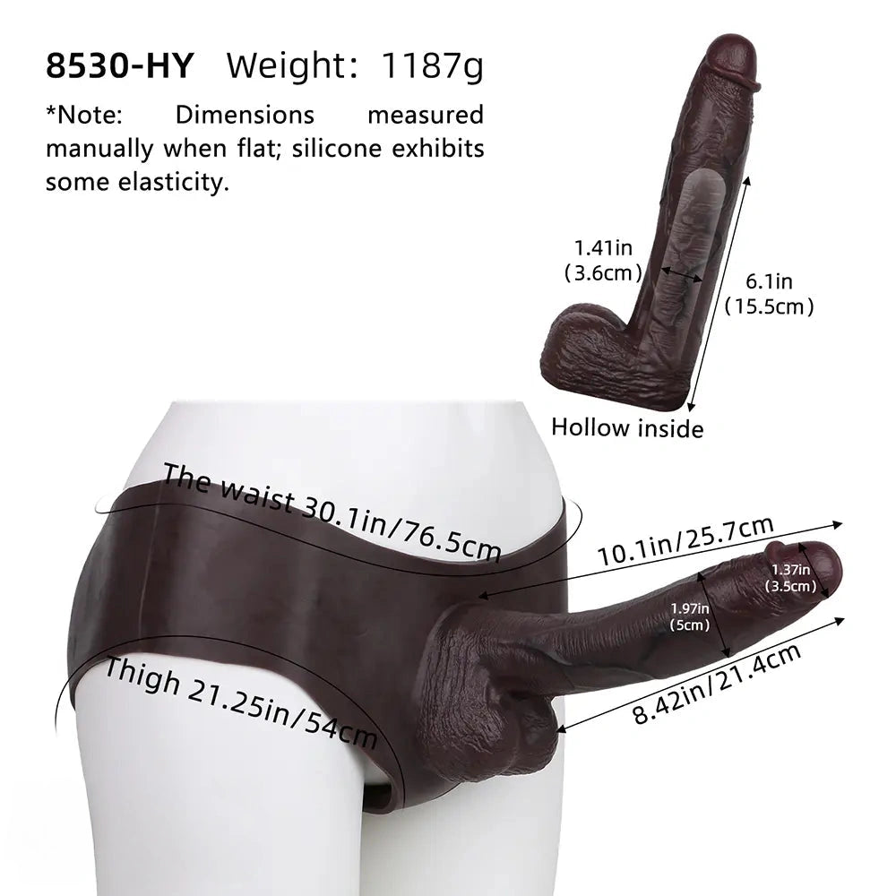 10.1in Hollow Strap on Dildo Panty For G-Spot Vaginal & Anal Stimulation