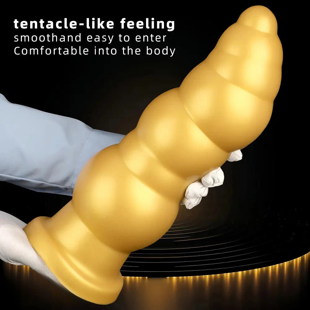 10.23in 14.56in Giant Penis Butt Plug Small Head Silicone Soft Thick Dildo