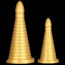 10.23in 14.56in Large Thread Gold Silicone Pagoda Thick Large Anal Plug Dildo