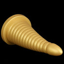 10.23in 14.56in Large Thread Gold Silicone Pagoda Thick Large Anal Plug Dildo