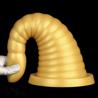 10.23in 14.56in Large Thread Gold Silicone Pagoda Thick Large Anal Plug Dildo