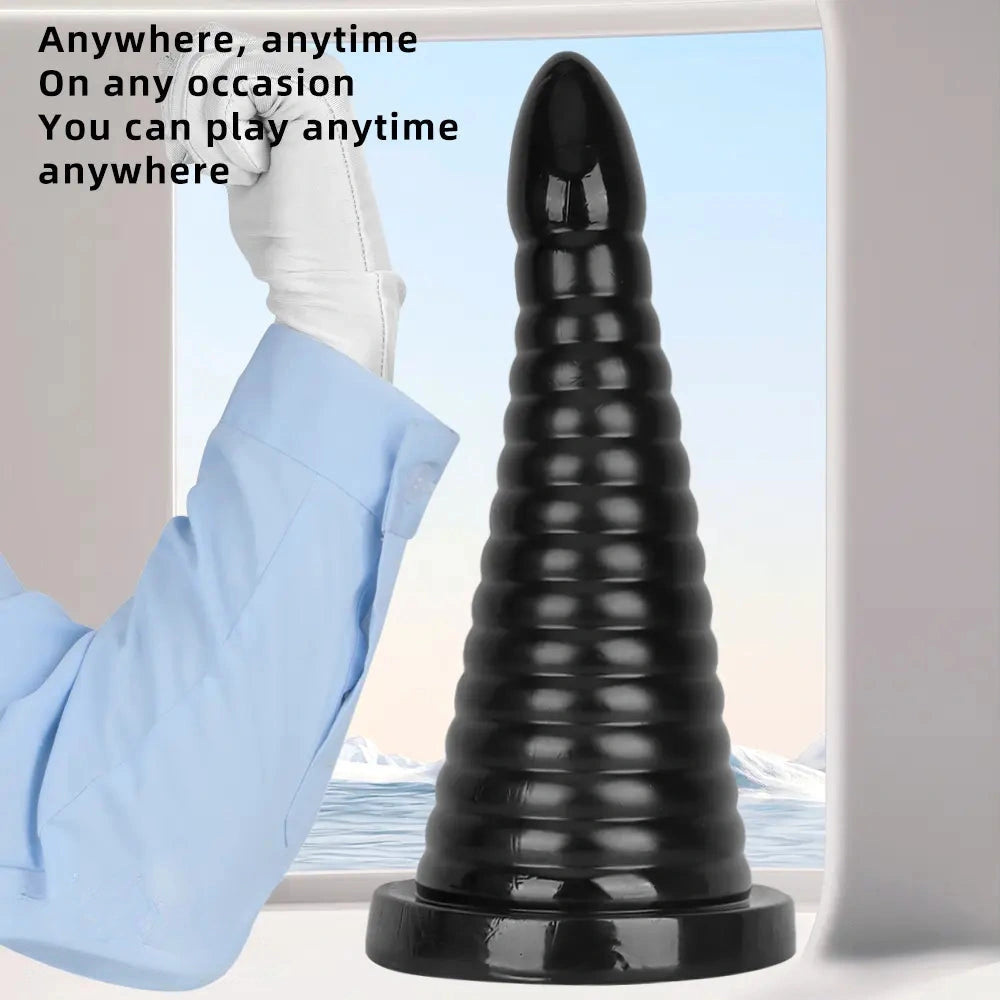 10.23in 14.56in Large Thread PVC Pagoda Thick Large Anal Plug Dildo