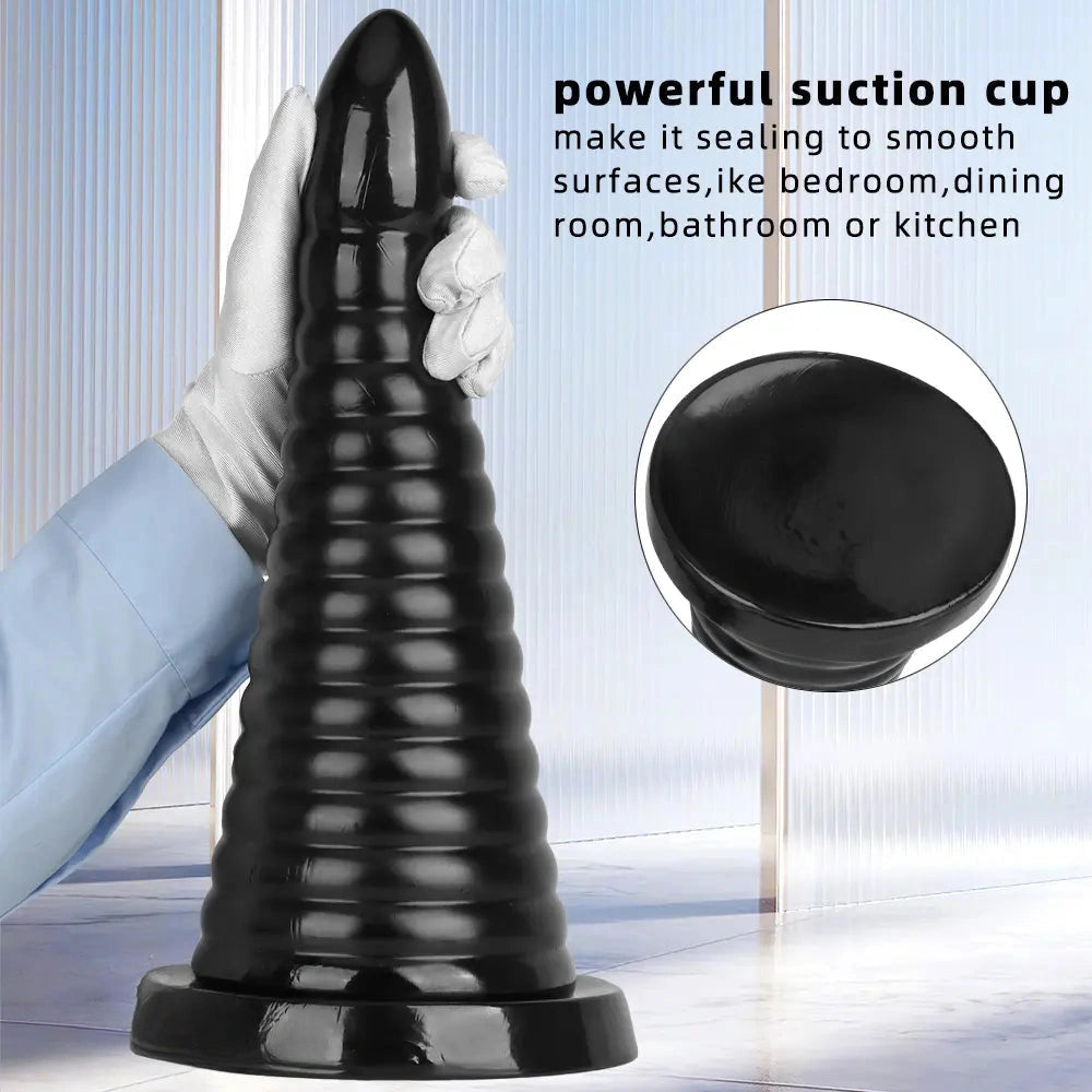 10.23in 14.56in Large Thread PVC Pagoda Thick Large Anal Plug Dildo