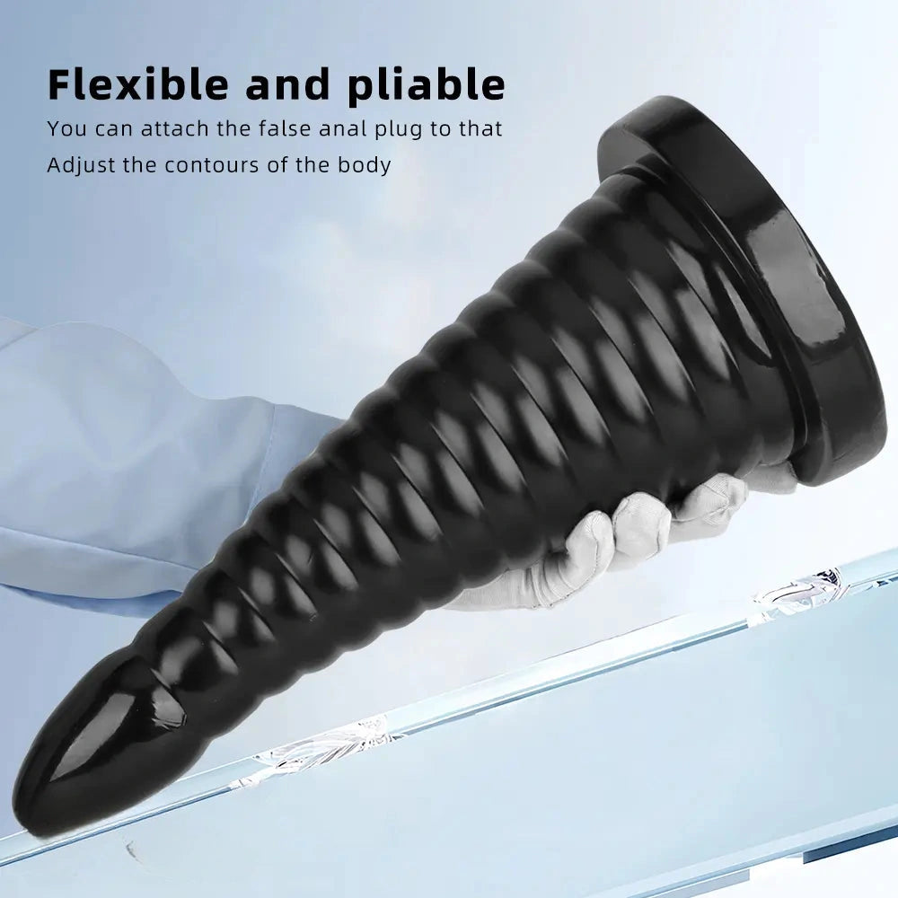 10.23in 14.56in Large Thread PVC Pagoda Thick Large Anal Plug Dildo