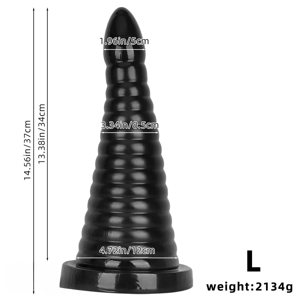 10.23in 14.56in Large Thread PVC Pagoda Thick Large Anal Plug Dildo