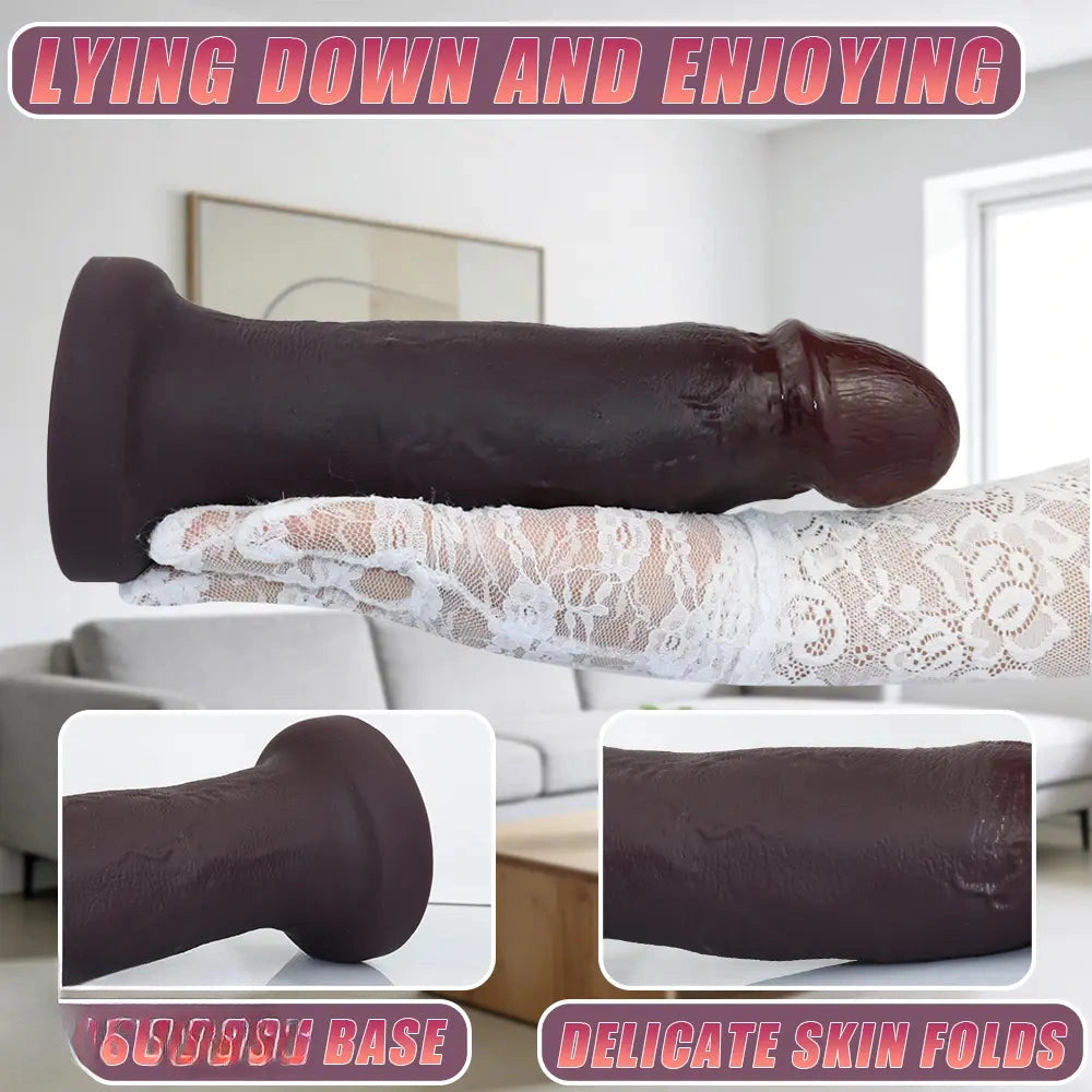 10.23in Big Realistic Skin Silicone Soft Dildo Meaty Feeling G-Spot Stimulator