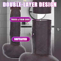 10.23in Double Layer Silicone Big Dildo With Strong Suction Cup Sex Toy