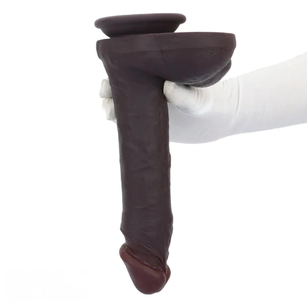 10.23in Double Layer Silicone Big Dildo With Strong Suction Cup Sex Toy