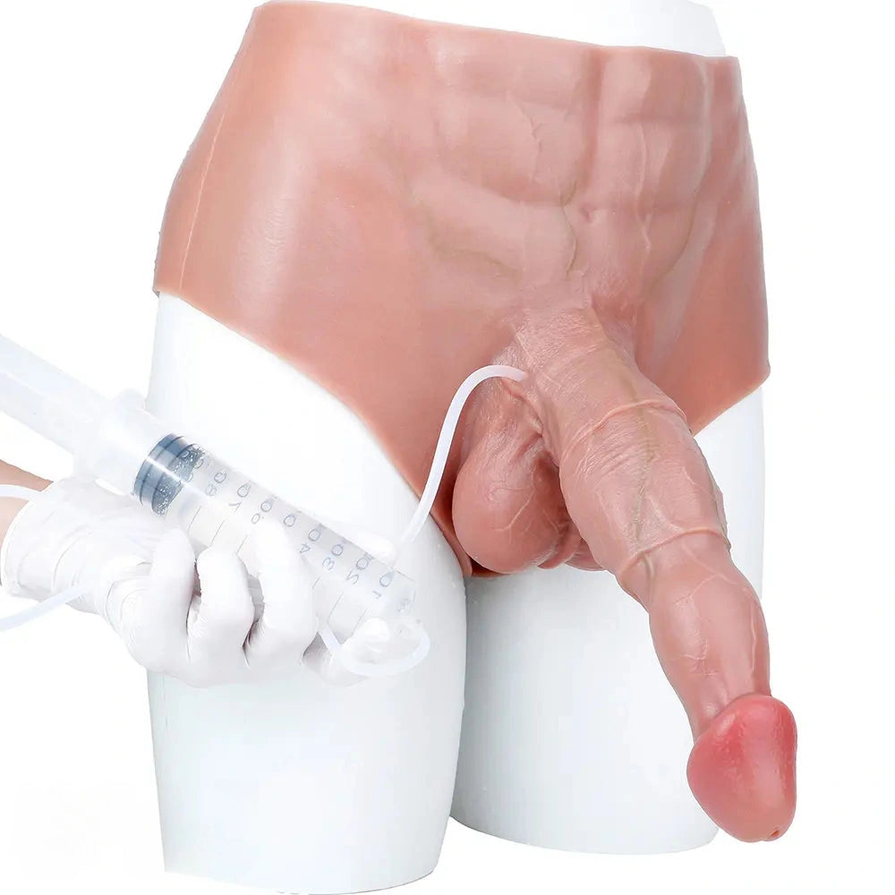 10.23in Ejaculating Dildo Pants Solid Lifelike Wearable G Spot Dildo Panty