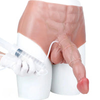 10.23in Ejaculating Dildo Pants Solid Lifelike Wearable G Spot Dildo Panty
