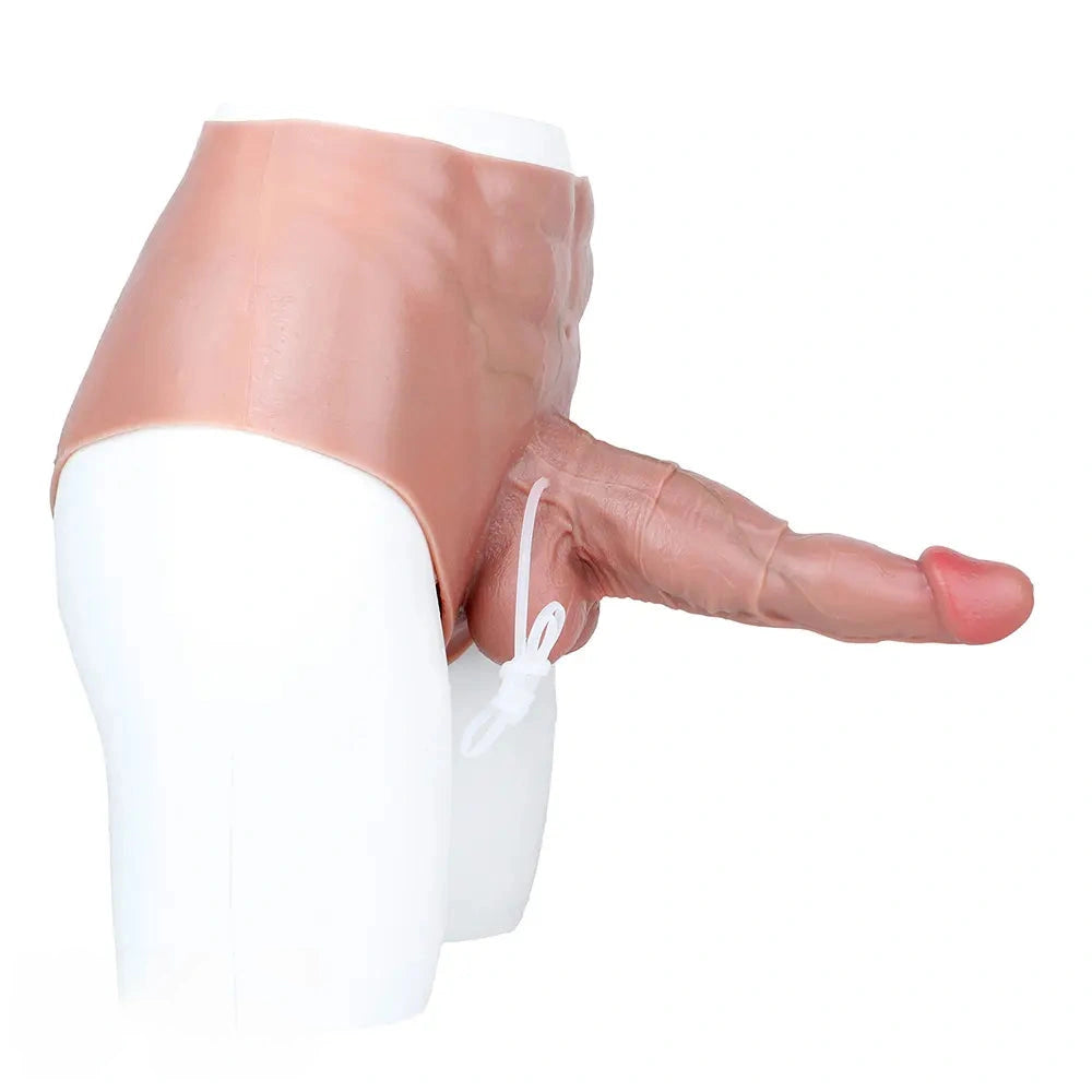 10.23in Ejaculating Dildo Pants Solid Lifelike Wearable G Spot Dildo Panty