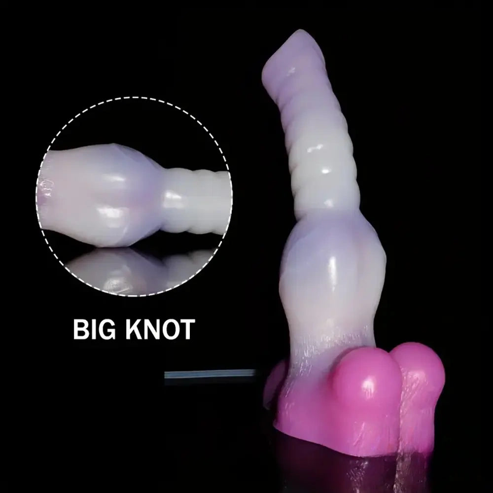 10.23in Fantasy Animal Dog Cock Knot Ejaculating Big Dildo For Couples