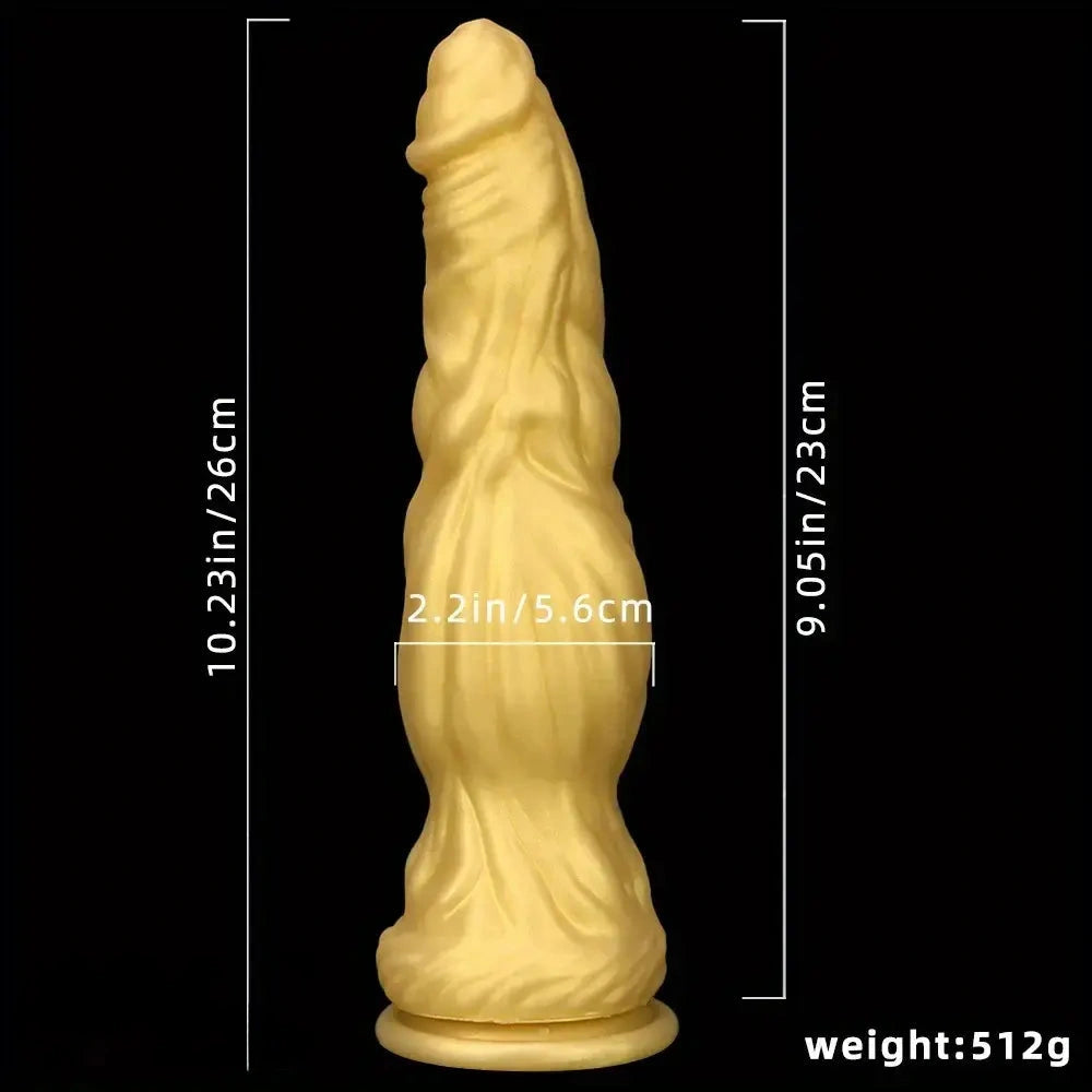 10.23in Golden Silicone Soft Realistic Dildo Adult Male Female Orgasm Sex Toy