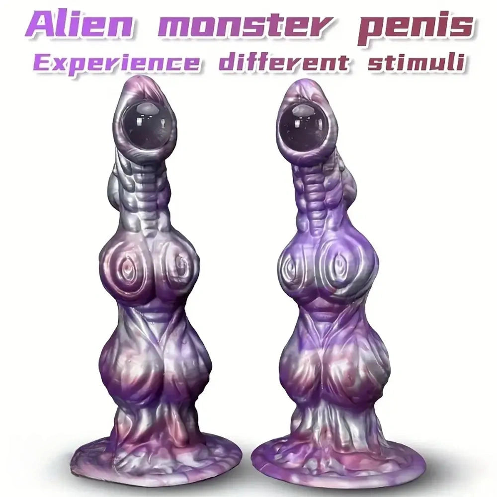 10.23in Liquid Silicone Anal Plug Knot Big Dildo Soft Prostate Massager