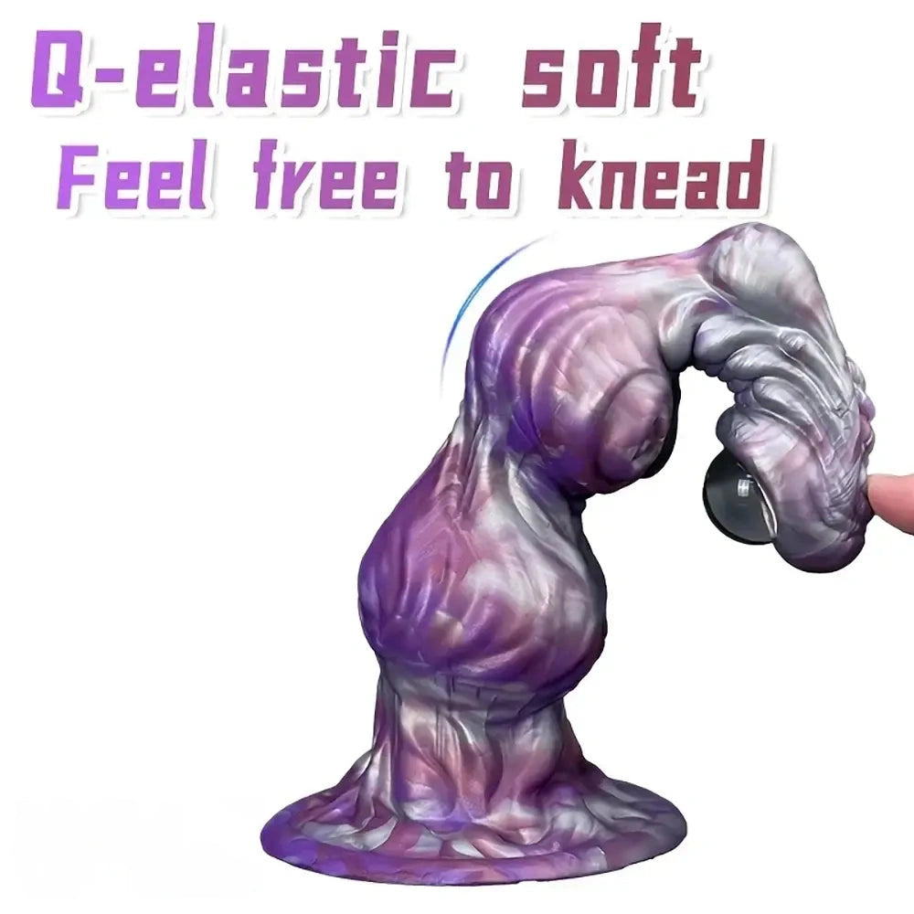 10.23in Liquid Silicone Anal Plug Knot Big Dildo Soft Prostate Massager