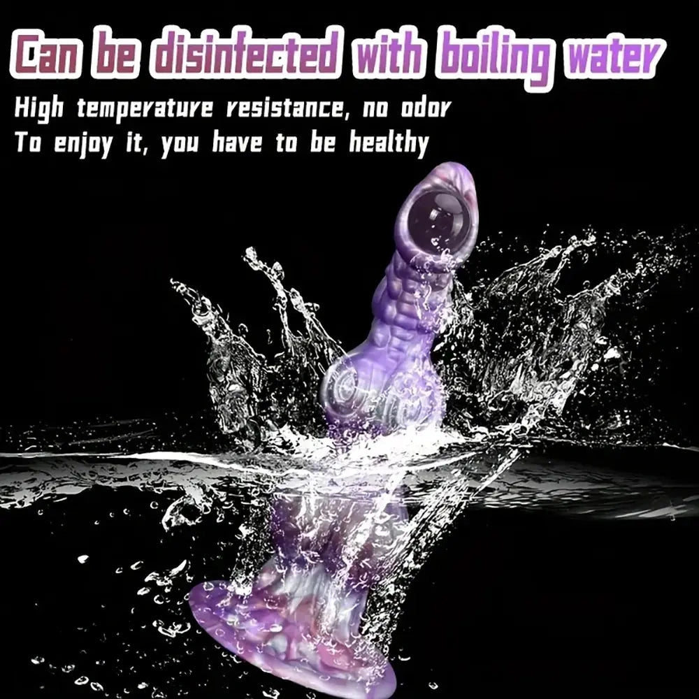 10.23in Liquid Silicone Anal Plug Knot Big Dildo Soft Prostate Massager
