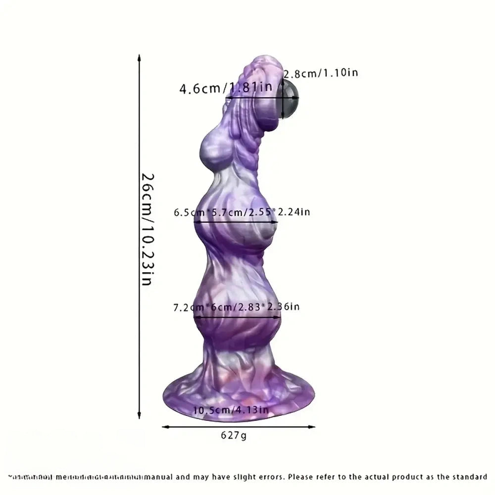 10.23in Liquid Silicone Anal Plug Knot Big Dildo Soft Prostate Massager