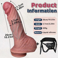 10.23in Realistic Feeling Strap on Big High Quality Heat Resistant Dildo