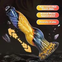 10.23in Soft Silicone Telescopic APP Control Monster Vibrating Dildo