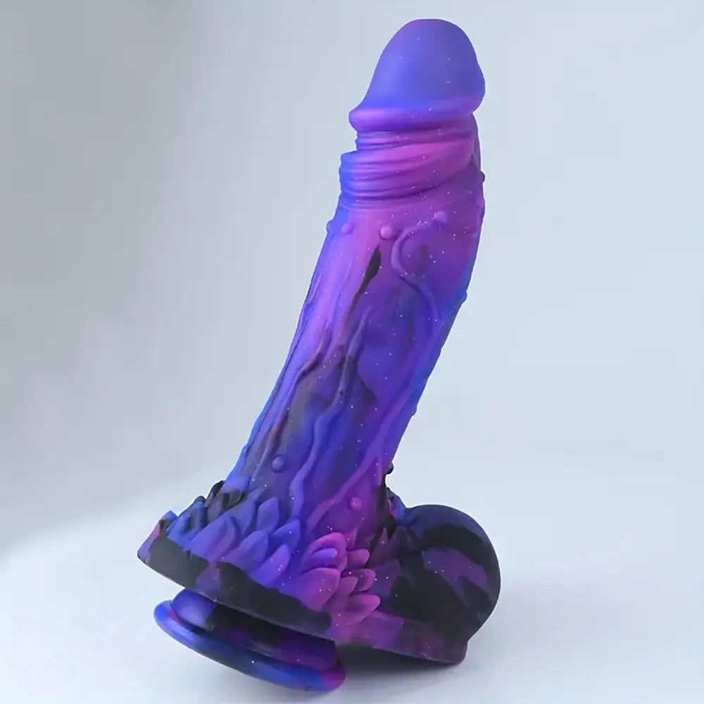10.23in Starry Sky Silicone Soft Large Women Dildo With Suction Cup