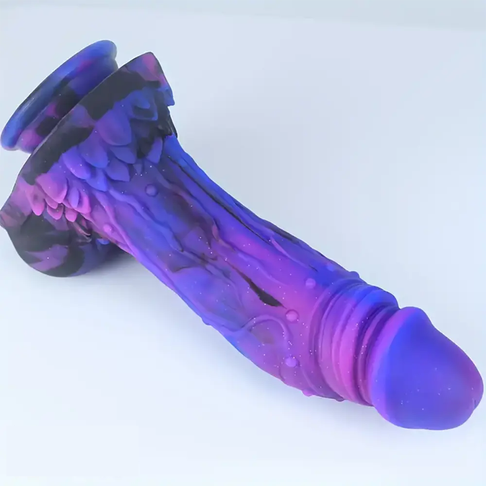 10.23in Starry Sky Silicone Soft Large Women Dildo With Suction Cup