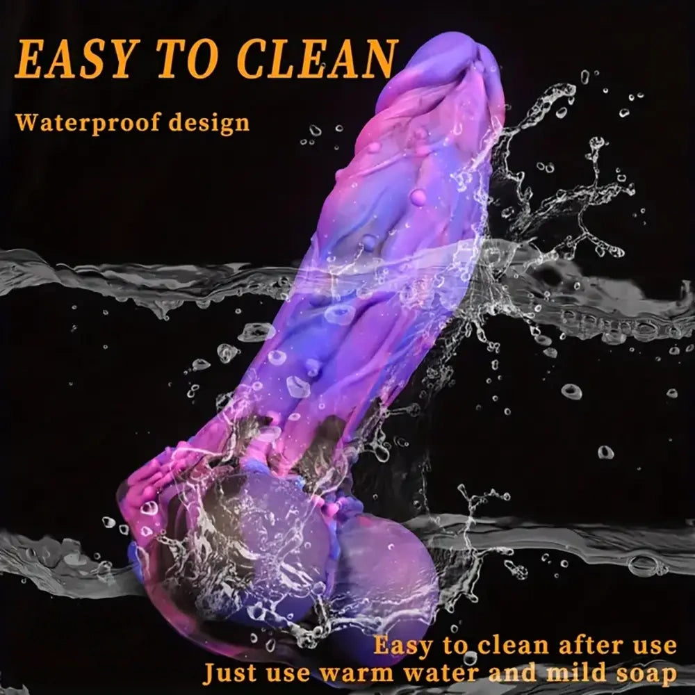 10.23in Starry Sky Silicone Soft Large Women Dildo With Suction Cup