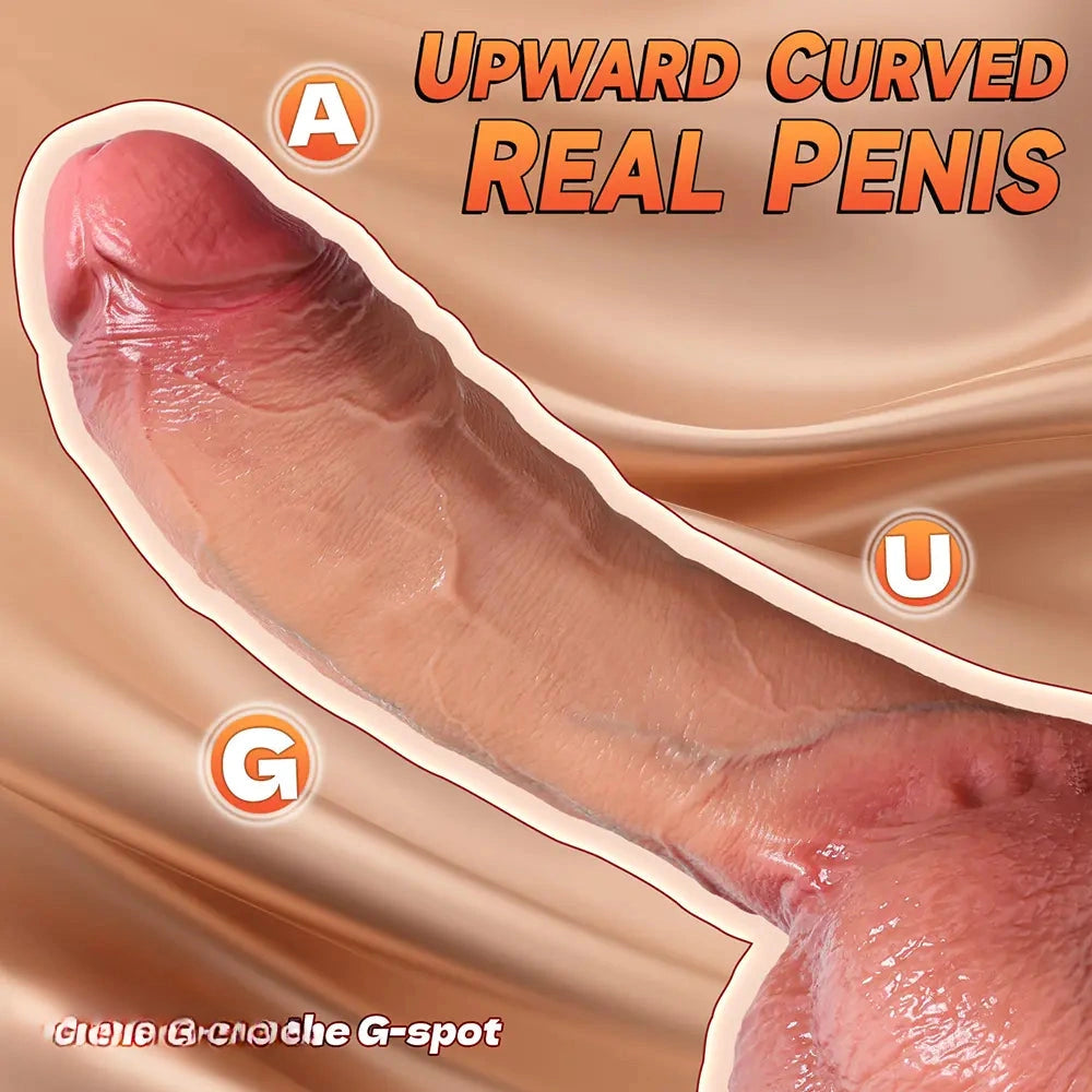 10.24in 11.42in 12.4in Lifelike Big Silicone Dildo For Hands-Free Play