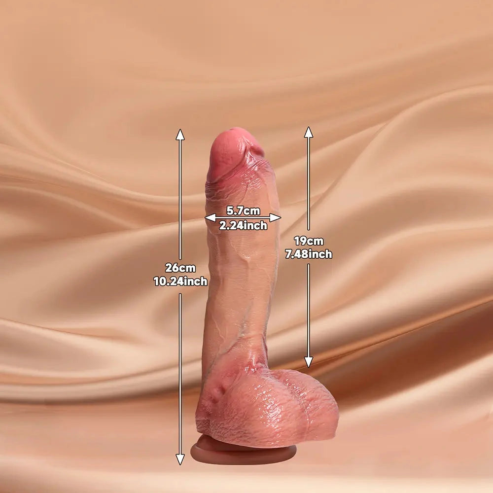 10.24in 11.42in 12.4in Lifelike Big Silicone Dildo For Hands-Free Play