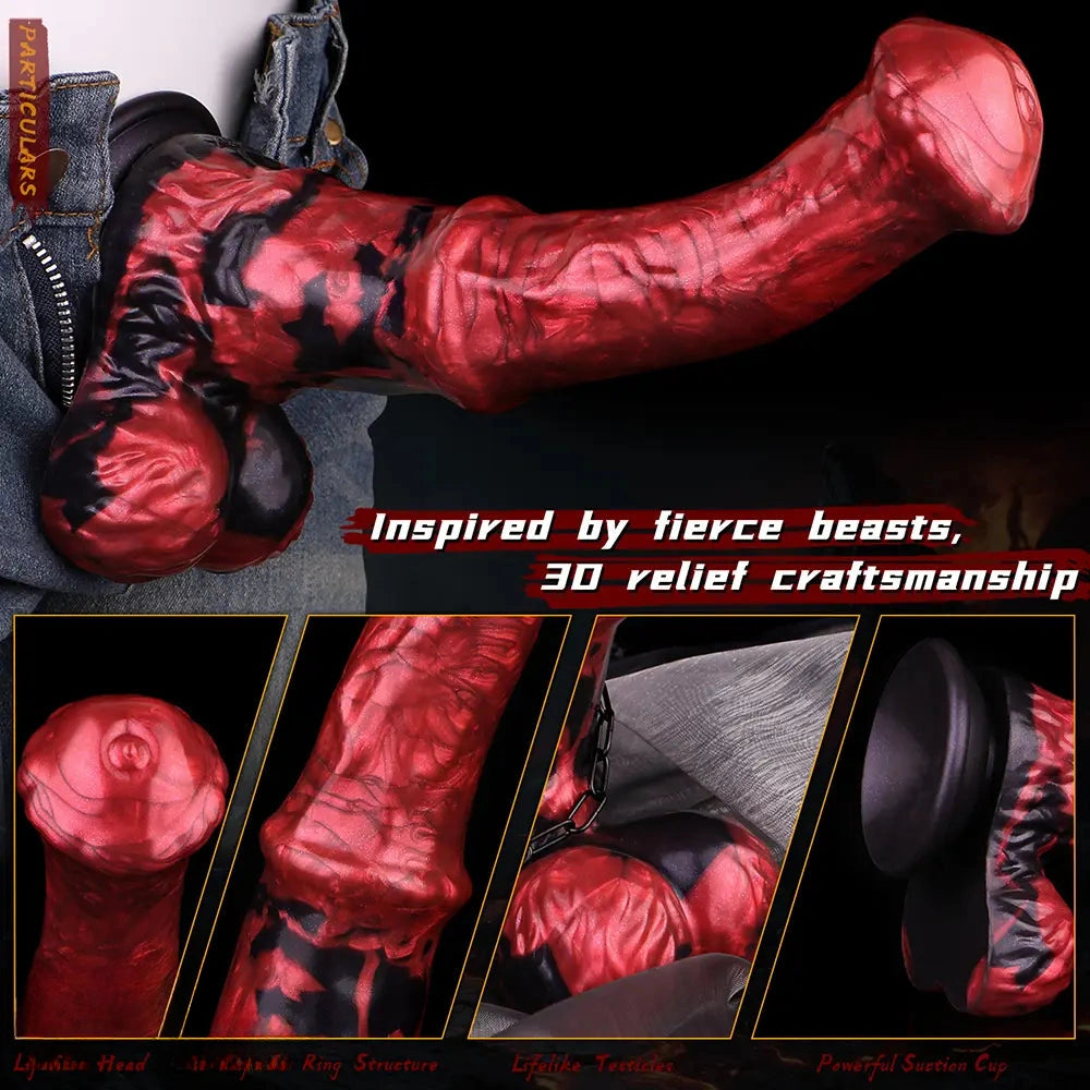 10.24in Animal Horse Cock Dildo Vaginal G-Spot Anal Stimulator Toy