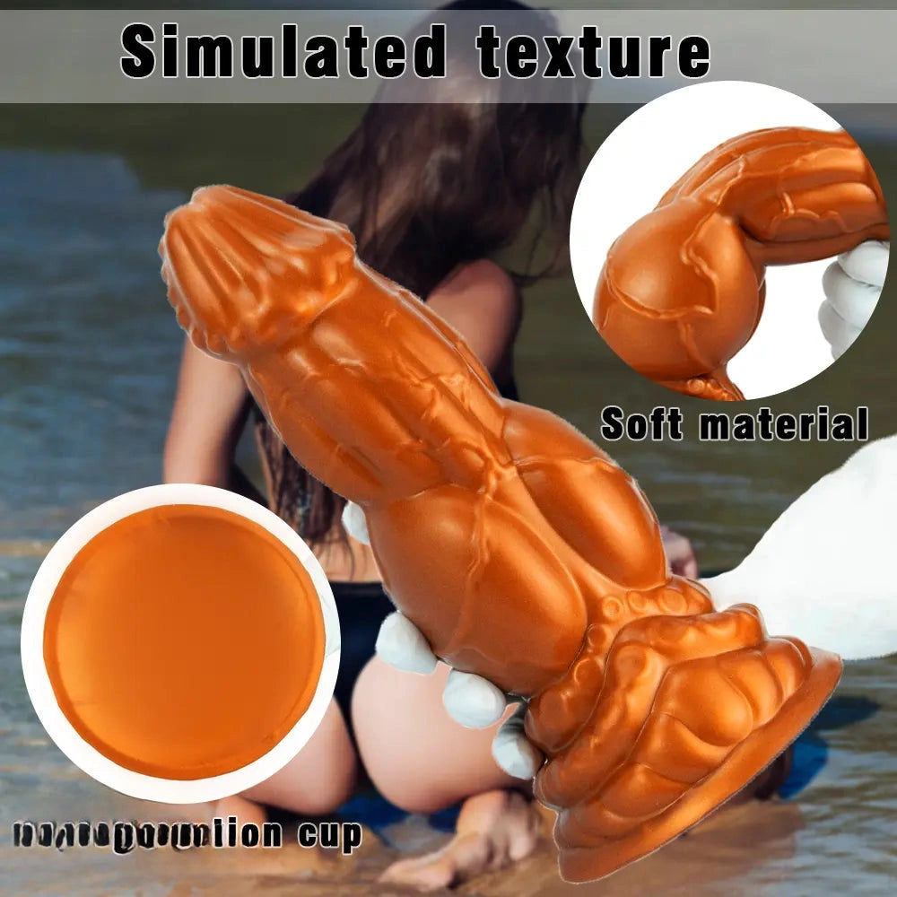 10.24in Fantasy Knot Silicone Big Dildo Comprehensive Dilator Prostate Toy