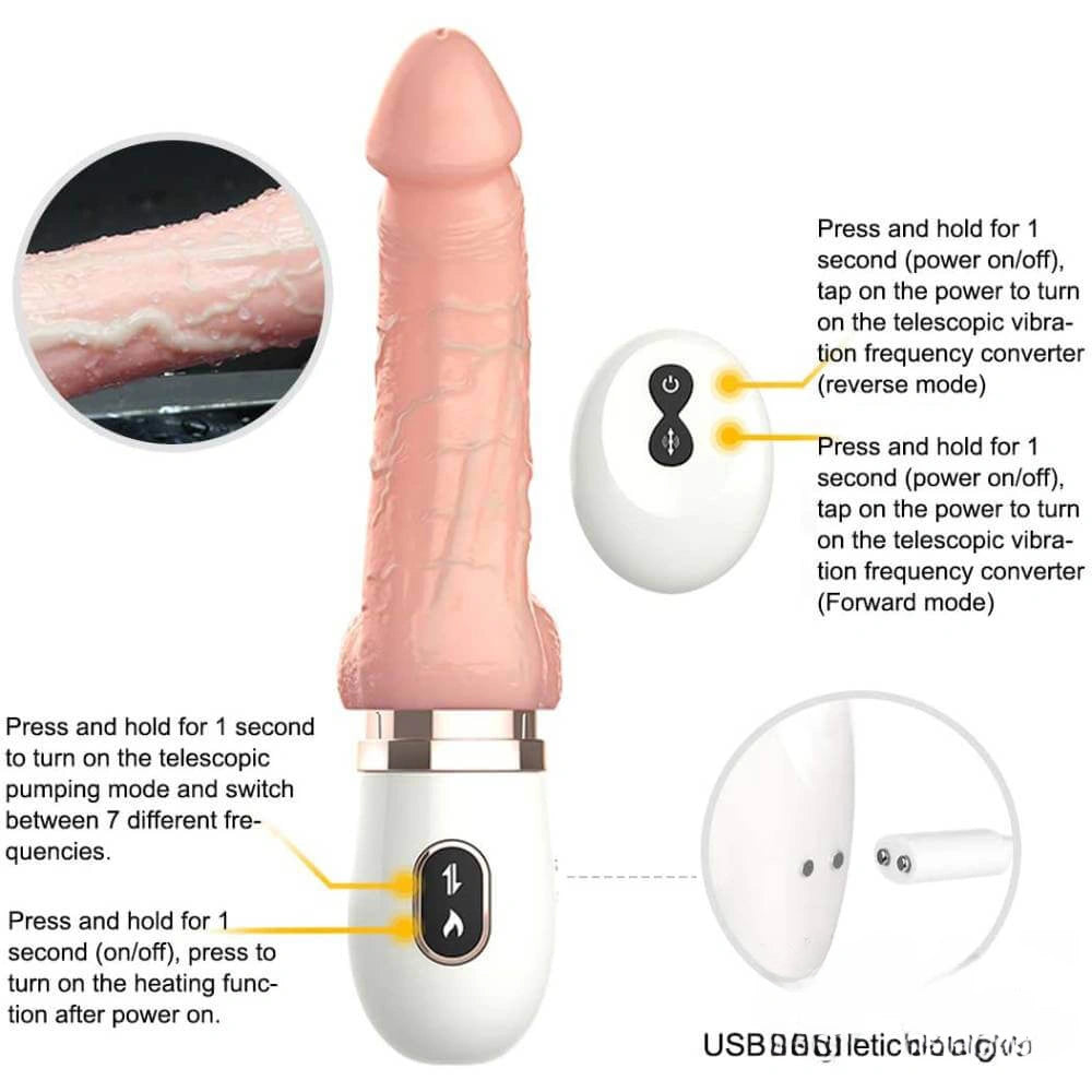 10.24in Intelligent Heating Thrusting Remote Control Dildo Gun
