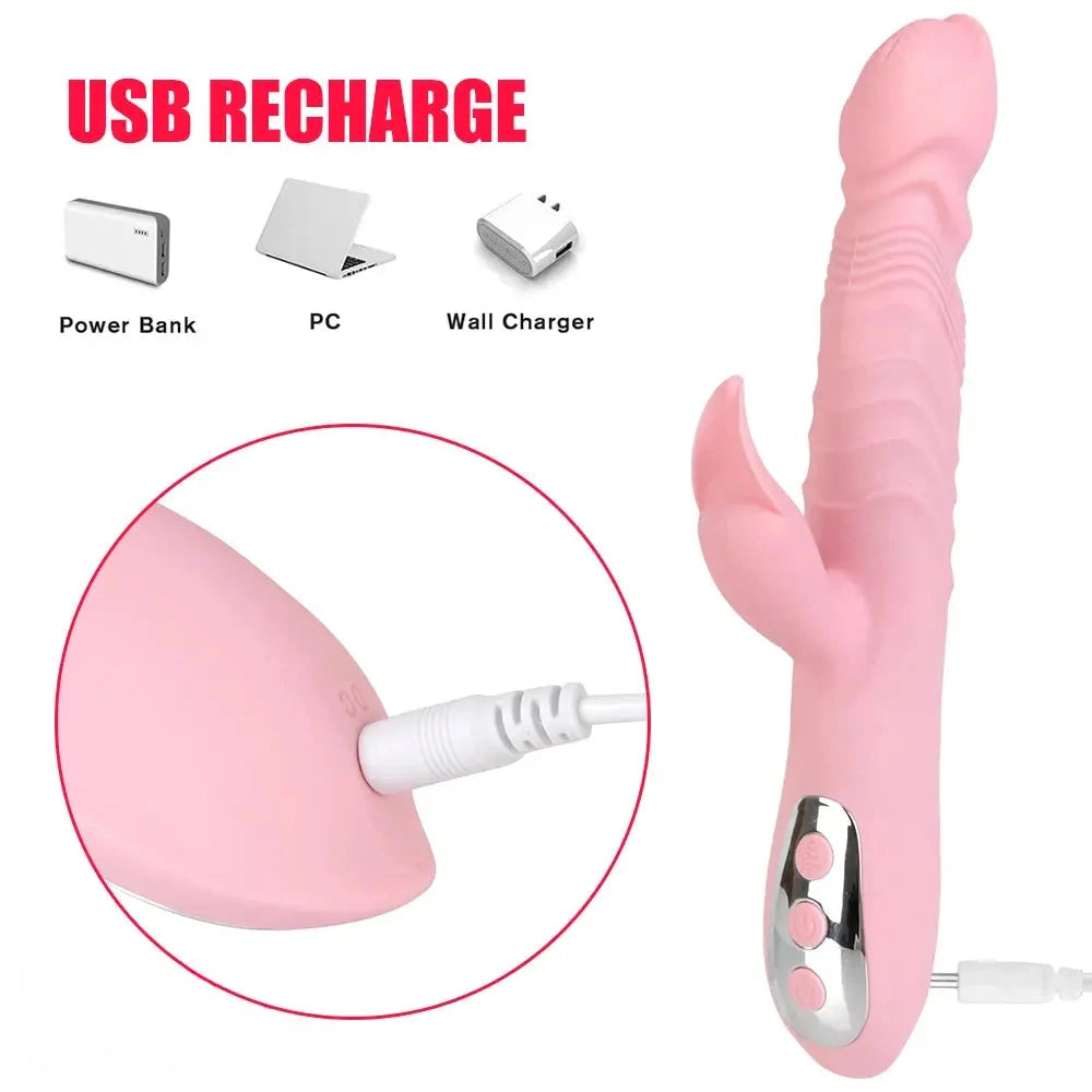 10.24in Thrusting Vibrating Heating Big Dildo With Tongue Licking
