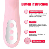 10.24in Thrusting Vibrating Heating Big Dildo With Tongue Licking
