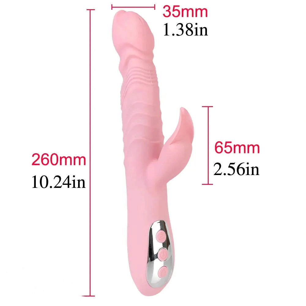 10.24in Thrusting Vibrating Heating Big Dildo With Tongue Licking