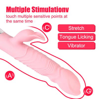 10.24in Thrusting Vibrating Heating Big Dildo With Tongue Licking