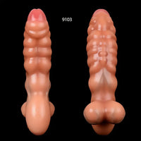 10.26in 10.59in Lifelike Liquid Silicone Large Fantasy Dildo Muscle Lines
